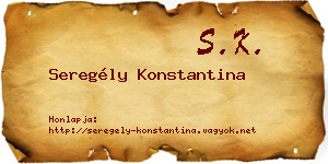 Seregély Konstantina névjegykártya